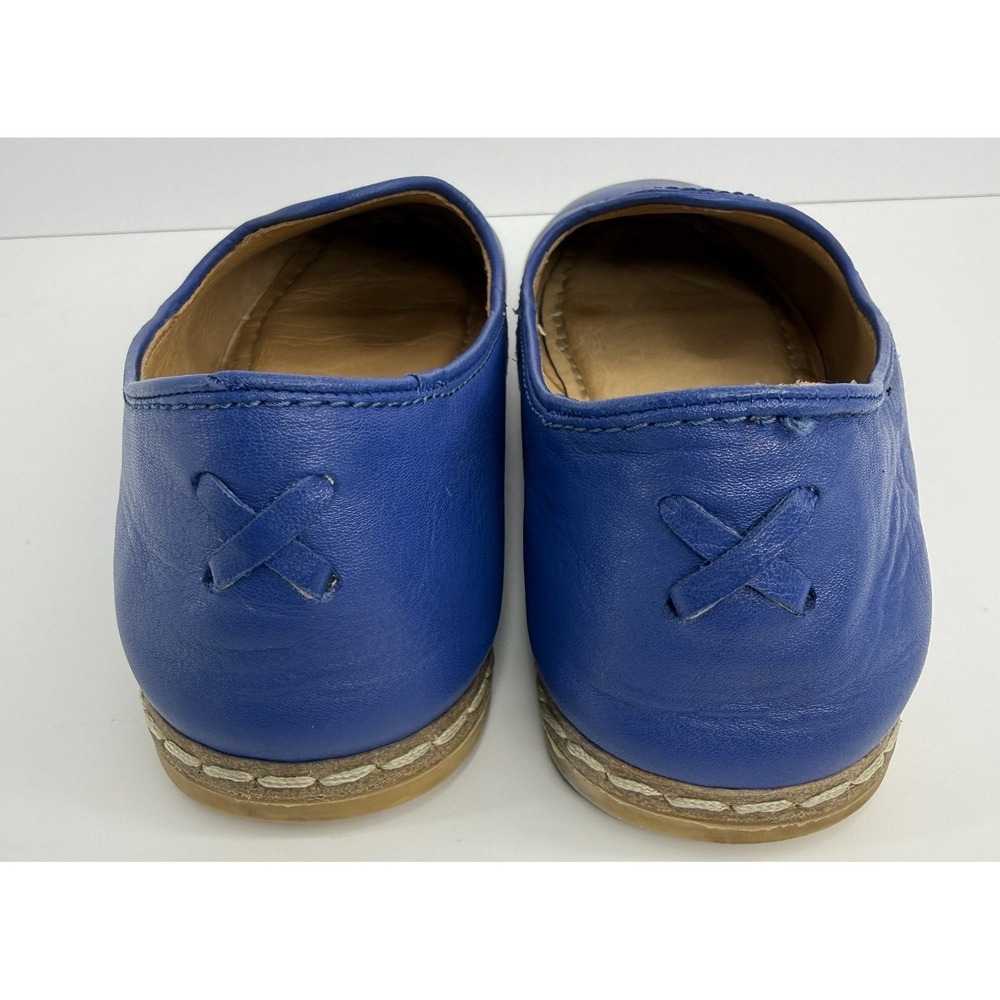 Charix Istanbul Blue Leather Handmade Slip On Flats Women's US 9.5 EU 40 - Picture 5 of 11